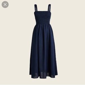 J.Crew smocked navy beach dress in size S